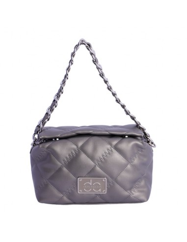 Bolso Cuadrado Acolchado Plata